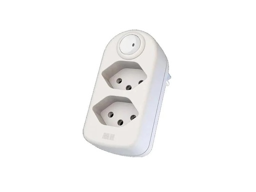 [90200799 1283159] Max Hauri Mehrfachstecker maxADAPT 2 x T13 mit Schalter, Weiss