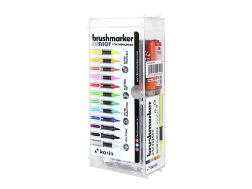 [90200820 1286077] Karin Brushpen Junior 27C10 Basic Clolours, 12 Stück