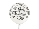 Belbal Luftballon Just Married Weiss, Ø 60 cm, 2 Stück