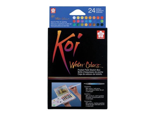 [90200875 1283196] Talens Aquarellfarbe Koi Pocket Field Sketch Box 24 Näpfchen