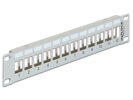 [90200887 1270343] Delock Patchpanel 12 Port, Keystone 10 Rack