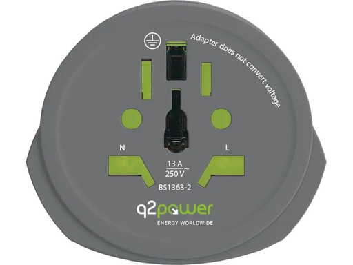 [90201020 1278935] Q2Power Country-Reiseadapter World-EU-CH