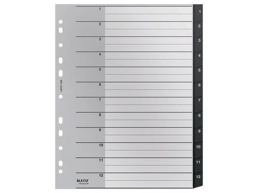 [90030777 1105147] Leitz Register Recycle PC-beschriftbares Register 1-12, A4