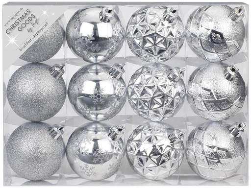 [90201246 1188380] INGES CHRISTMAS DECOR Weihnachtskugel White Chritsmas Ø 6 cm 12 Stück