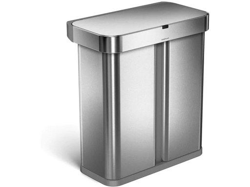 [90201267 1276208] Simplehuman Abfalleimer Dual Compartmen 25 l, Silber