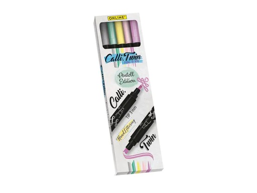 [90201301 1286373] Online Brushpen Callibrush Twin Handlettering Pastell, 5 Stück