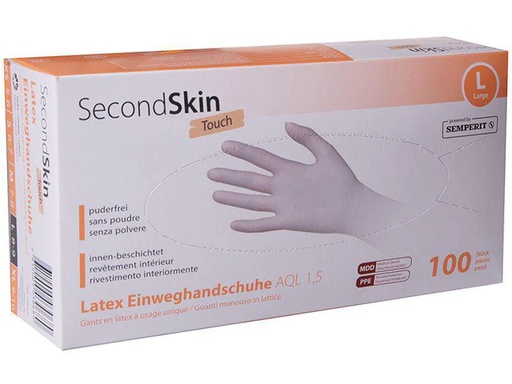 [90201420 1046789] SecondSkin Einweghandschuh Latex Touch XL, Beige, 90 Paar