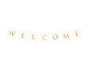 Partydeco Girlande Welcome 15 x 95 cm, Weiss/Gold
