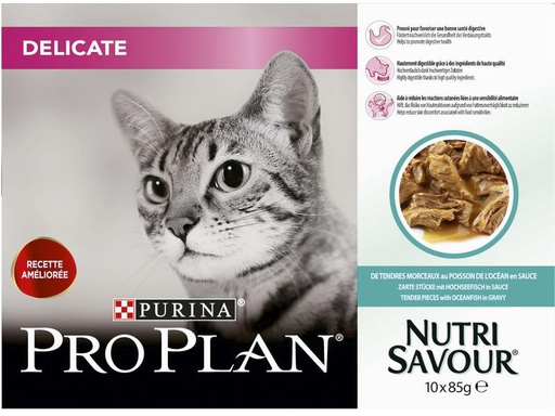 [90201803 1266613] Purina Pro Plan Nassfutter Delicate Ocean Fisch, 10 x 85 g