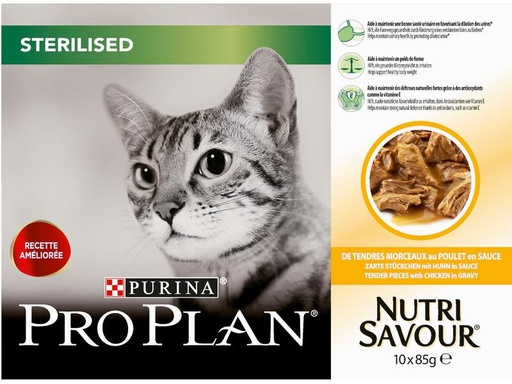 [90201818 1266612] Purina Pro Plan Nassfutter Sterilised Poulet, 10 x 85 g