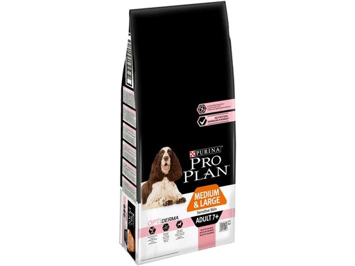 [90201839 1279471] Purina Pro Plan Trockenfutter M/L Adult 7+ Sensitive Skin Lachs, 14 kg