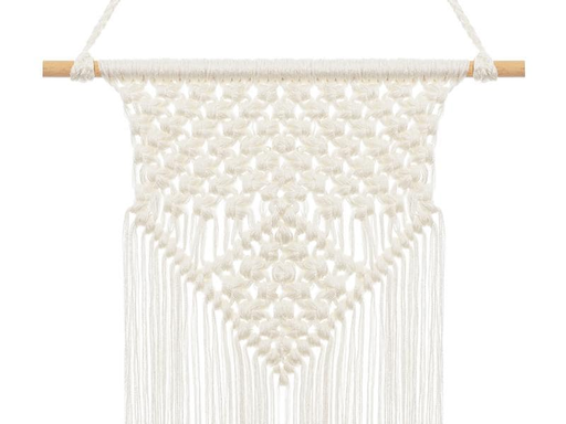 [90202501 1279939] Partydeco Makramee Dekoration 30 x 49 cm, Weiss