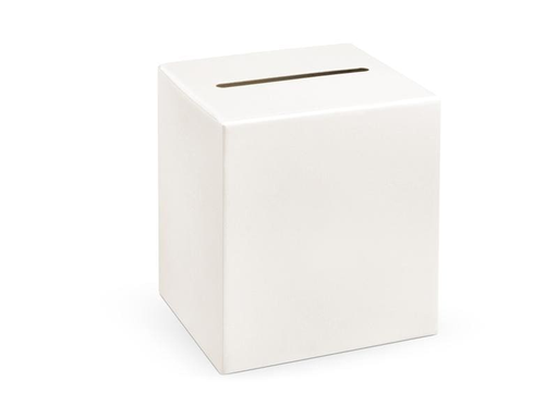[90202719 1279965] Partydeco Hochzeitsaccessoire Kartenbox Uni 24 x 24 x 24 cm, Weiss