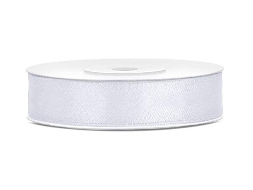 [90202828 1279978] Partydeco Satinband 1.2 cm x 25 m, Weiss
