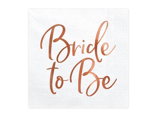 [90202864 1279846] Partydeco Papierservietten Bride to be 33 cm x 33 cm, 20 Stück