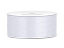 Partydeco Satinband 2.5 cm x 25 m, Weiss