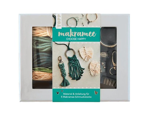 [90031288 1159506] Frechverlag Schmuck Bastelset Makramee Choose Happy