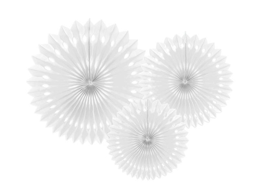[90202985 1279941] Partydeco Rosetten 3 Stück, Weiss