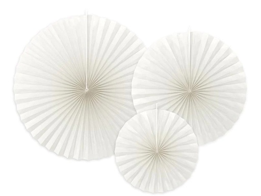 [90203026 1279942] Partydeco Rosetten 3 Stück, Cremeweiss
