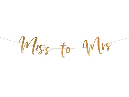 [90203048 1279840] Partydeco Girlande Miss to Mrs 18 x 76 cm, Rosegold