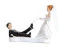 Partydeco Kuchen-Topper Figur Brautpaar Seil Weiss/Schwarz
