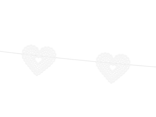 [90203291 1279842] Partydeco Girlande Herzen 1.8 m, Weiss