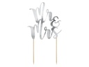 Partydeco Kuchen-Topper Mr & Mrs 25.5 cm, 1 Stück, Silber