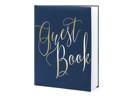 [90203337 1280004] Partydeco Gästebuch Guest Book 20 x 24.5 cm, Blau/Gold