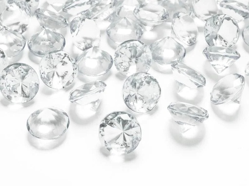 [90203378 1279925] Partydeco Streudeko Diamanten 2 cm, 10 Stück, Transparent