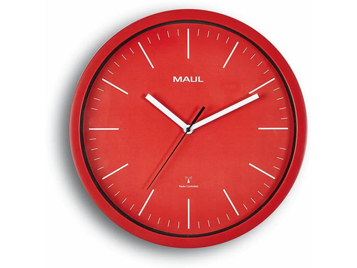 [90203456 1278292] Maul Wanduhr MAULjump Ø 30.5 cm Rot