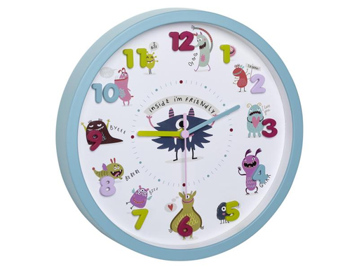 [90031469 995519] TFA Dostmann Wanduhr Little Monsters Ø 30.9 cm, Mehrfarbig