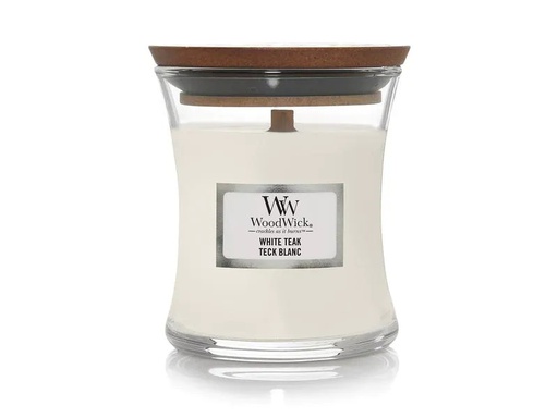 [90031485 1153751] Woodwick Duftkerze White Teak medium Jar