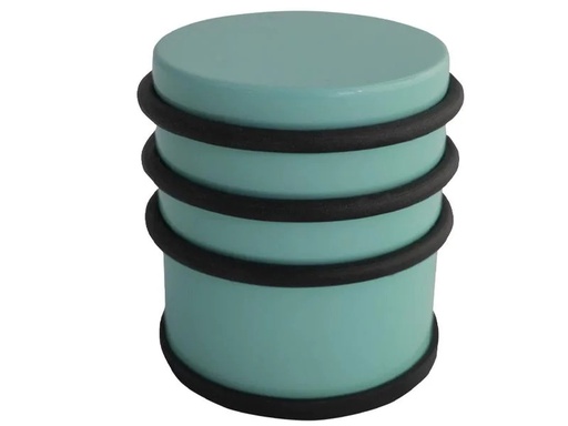 [90203914 1276215] HSI Hermann Schwerter Iserlohn Türsicherung Puck hoch, Edelstahl, Ø 68 mm, Türkis