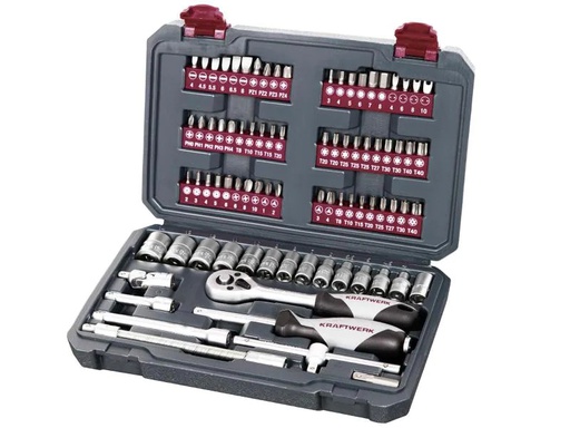 [90031566 992990] Kraftwerk Steckschlüssel-Set Basic-Line, 1/4, 82-teilig