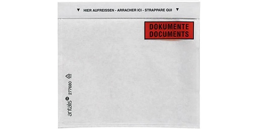 [90031672 1152913] Antalis Dokumententasche C6 «Dokumente» 1000 Stück, Transparent
