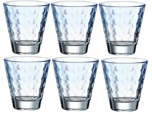 [90031919 1204290] Leonardo Trinkglas Optic Pastell 215 ml, 6 Stück, Blau