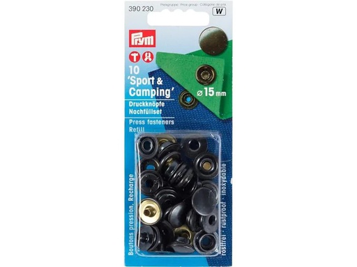[90032017 1088010] Prym Druckknöpfe Camping 15 mm, Nachfüllpack,10 Stück