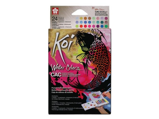 [90205797 1283197] Talens Aquarellfarbe Koi Pocket Field Metallic Fluo 24 Näpfchen