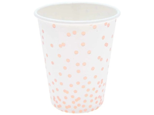 [90032125 1167135] Rico Design Einwegbecher 200 ml 12 Stück, Pink/Weiss