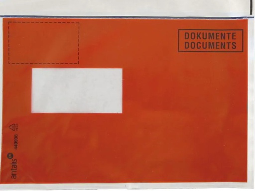 [90032162 1152911] Antalis Dokumententasche C5 Druck, Fenster links, 1000 Stück, Rot