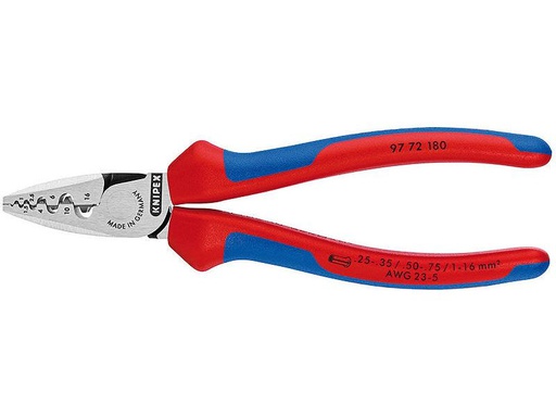 [90032177 518915] Knipex Crimpzange 180 mm für Aderendhülsen