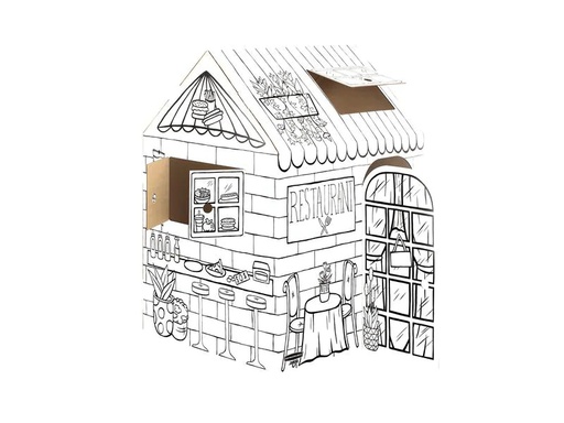 [90206351 1292142] Fellowes Ausmal-Spielhaus Candyshop 121.3 x 96.5 x 81.3 cm