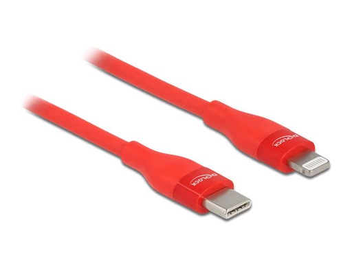 [90206381 1295541] Delock USB-Kabel USB C - Lightning 1 m, Rot