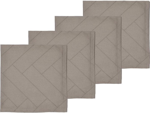[90206971 1304051] Södahl Stoffserviette Tiles 45 cm x 45 cm, 4 Stück, Taupe