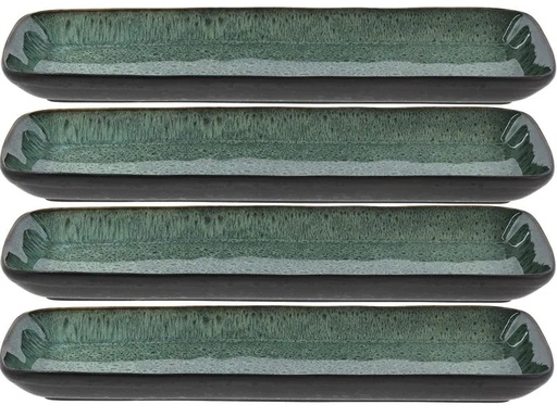 [90207214 1290444] Bitz Servierplatte 4 Stück, Schwarz/Grün