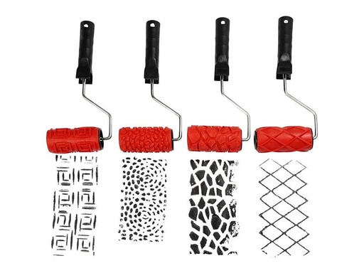 [90207914 1280620] Creativ Company Farbroller mit Muster 4 Stück