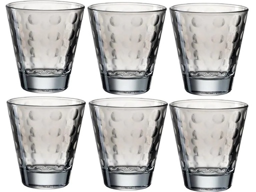 [90032611 1204289] Leonardo Trinkglas Optic Pastell 215 ml, 6 Stück, Grau