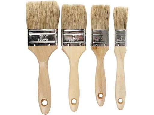 [90207960 1280614] Creativ Company Borstenpinsel Lackierpinsel Flach 4 Stück