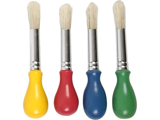 [90207972 1280613] Creativ Company Borstenpinsel Ballon-Pinsel Schweinborsten 4 Stück