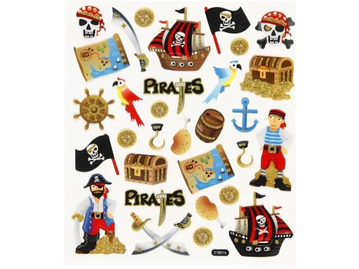 [90208001 1280660] Creativ Company Motivsticker Pirat 1 Blatt, Mehrfarbig